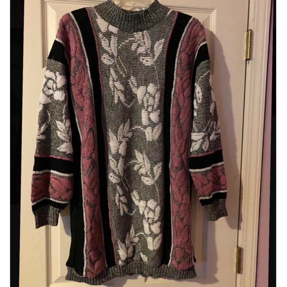 80s Vintage Sweater, Brand J.C.&Louis, Long sweater perfect with leggings+boots!